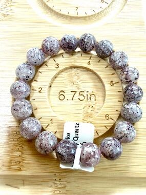 Natural Pink Speckled Quartz Beaded Bracelet